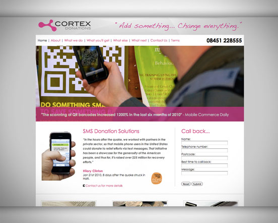 Cortex Donation Web Design